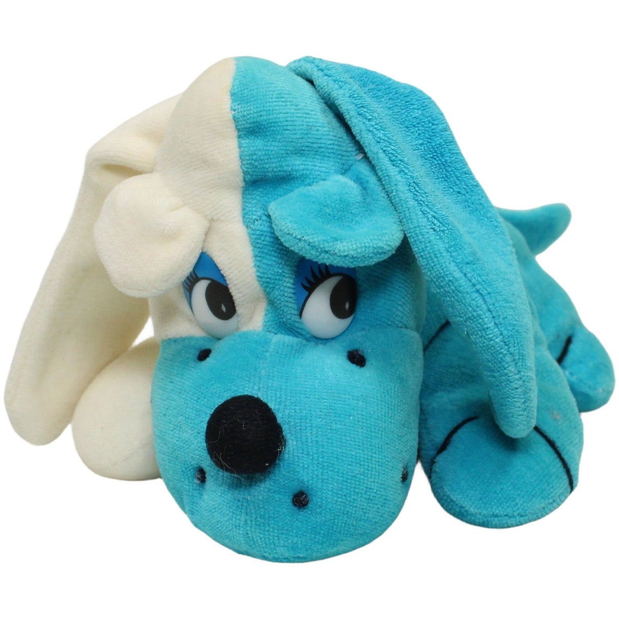 123000023859 Unbekannt Blau - weißer Hund Kuscheltier Kumpel Leo 19cm _Vintage_ Blau