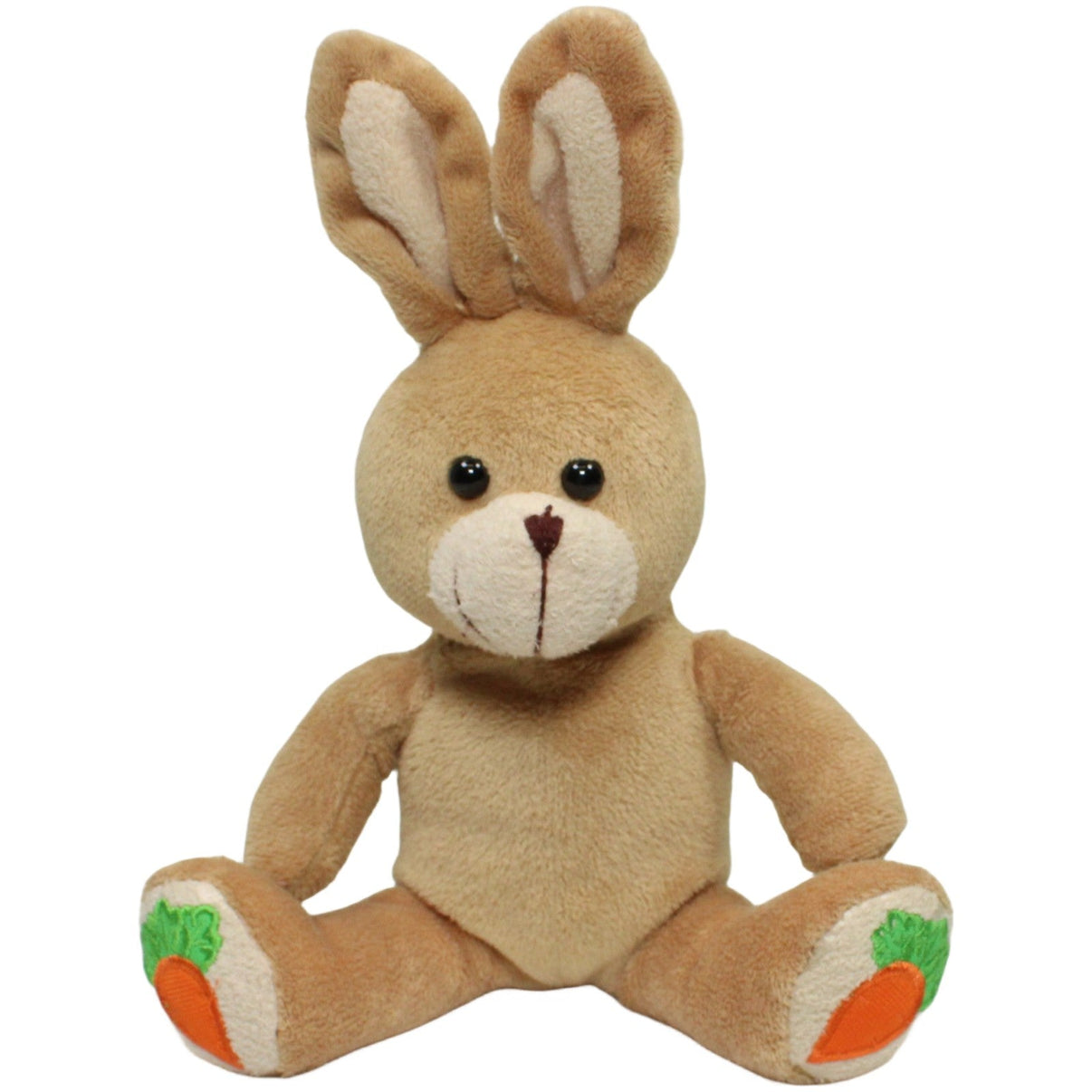 123000023870 WIRTH FIGUREN Süßer Hase mit Karotten auf den Füßen Kuscheltier Kumpel Leo 20cm Beige Braun