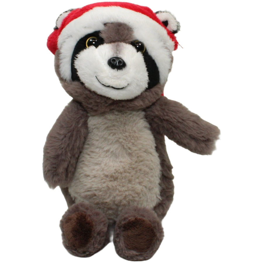 Waschbär mit Weihnachtsmütze