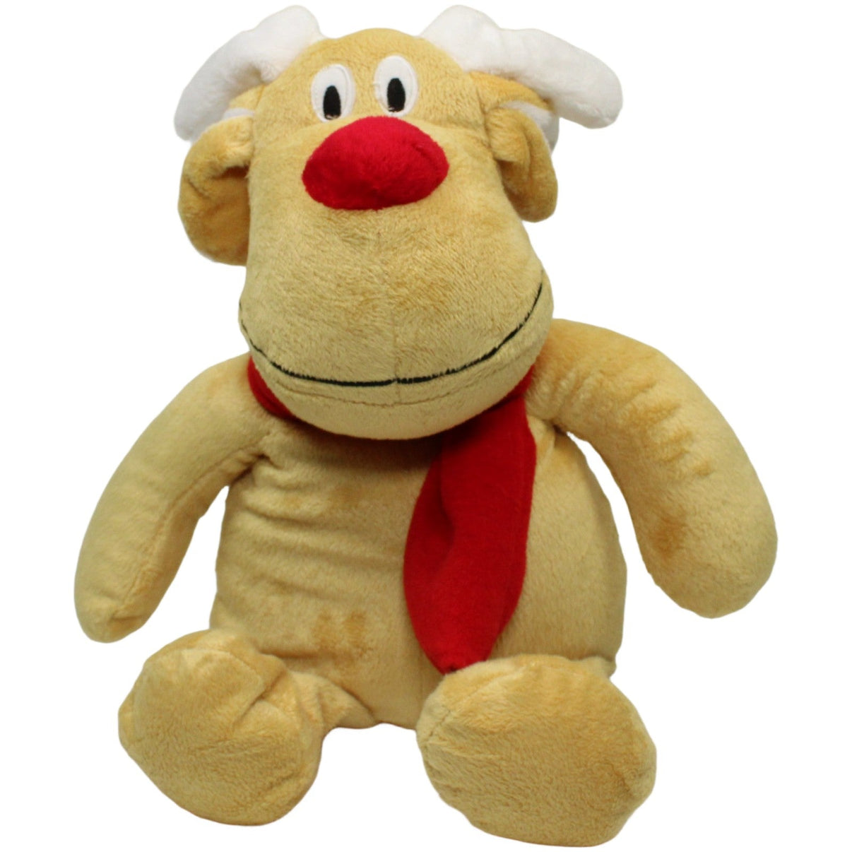 123000023922 Mömax Rentier mit roter Nase und Schal Kuscheltier Kumpel Leo 40cm Beige ebay - stofftiere