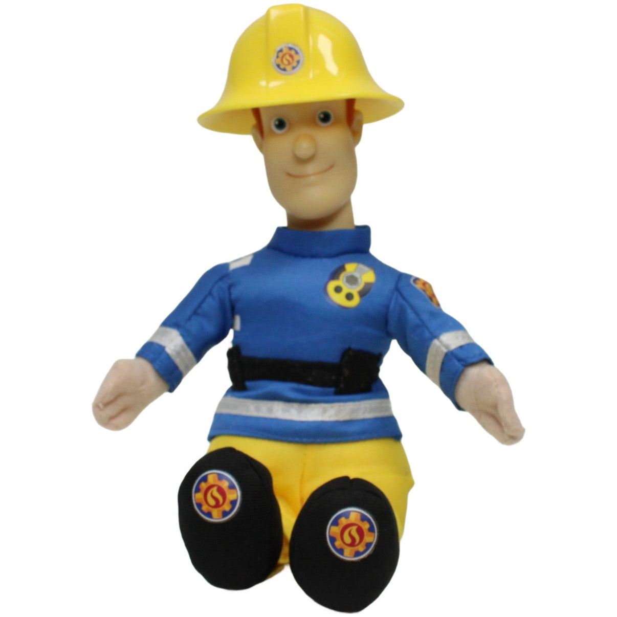 123000023937 Simba Feuerwehrmann Sam mit Kunstoffkopf, sitzend Plüschfigur Kumpel Leo 2017 25cm Beige