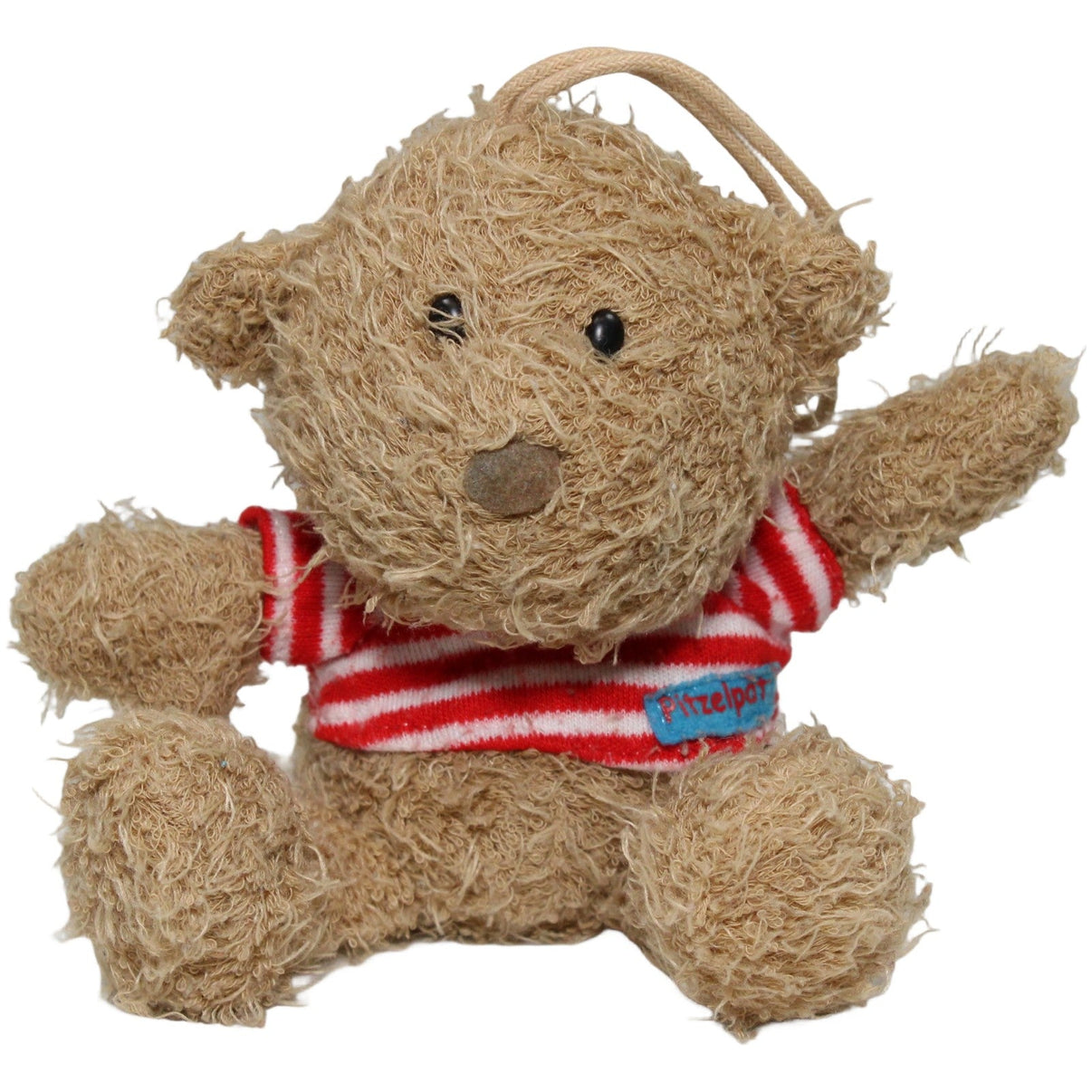 123000023986 W. Steinbeck Pitzelpatz Bär mit gestreiftem Oberteil Kuscheltier Kumpel Leo 17cm Braun Bär