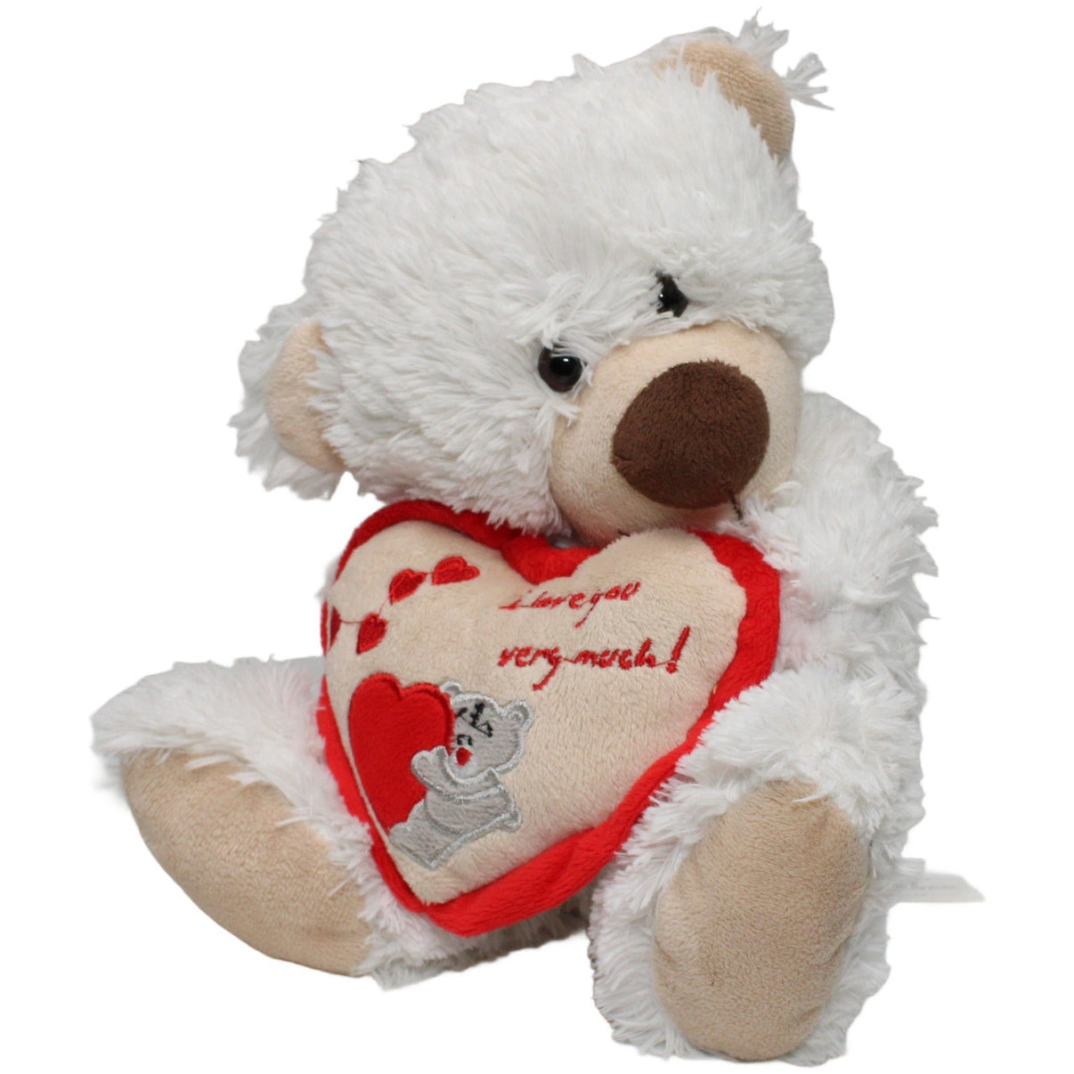 123000024011 Unbekannt Weißer Teddy mit Herz "I love you very much!", sitzend Kuscheltier Kumpel Leo 25cm Beige ebay - stofftiere