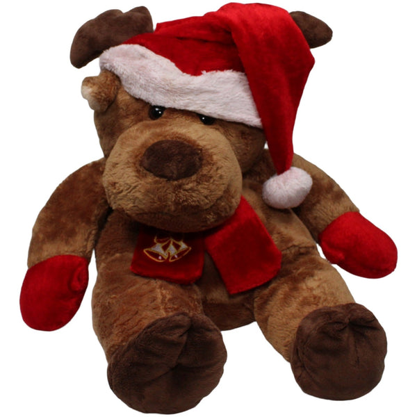 Weihnachtlicher XL Schlenker Elch mit Zipfelmütze & Schal