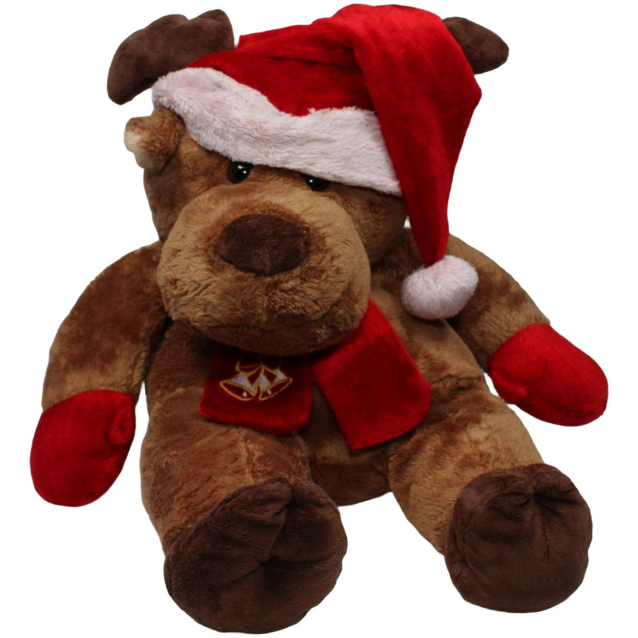 Weihnachtlicher XL Schlenker Elch mit Zipfelmütze & Schal