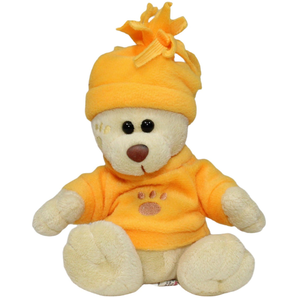 123000024019 Ostoy Teddybär mit oranger Mütze und Pullover, hellbraun Kuscheltier Kumpel Leo 16cm Beige ebay - stofftiere