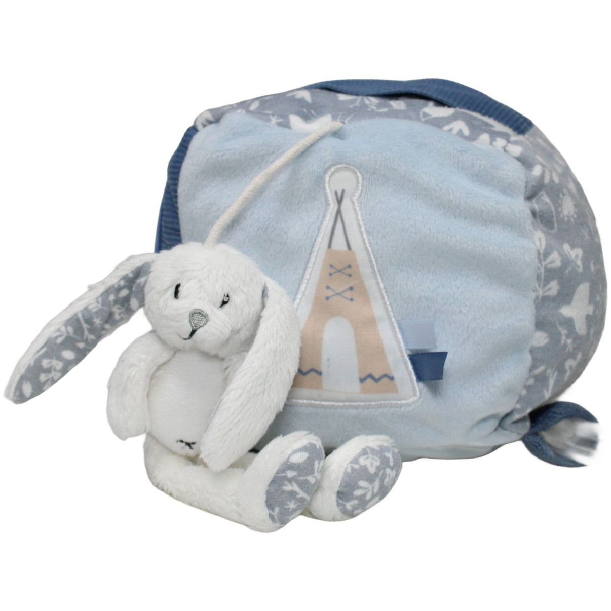 123000024024 Little Dutch tiamo, Süßer Hase mit Naturmuster, blau Activity - Würfel Kumpel Leo 15cm Activity - Würfel Blau