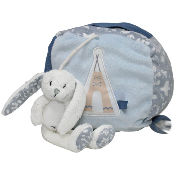 tiamo, Süßer Hase mit Naturmuster, blau