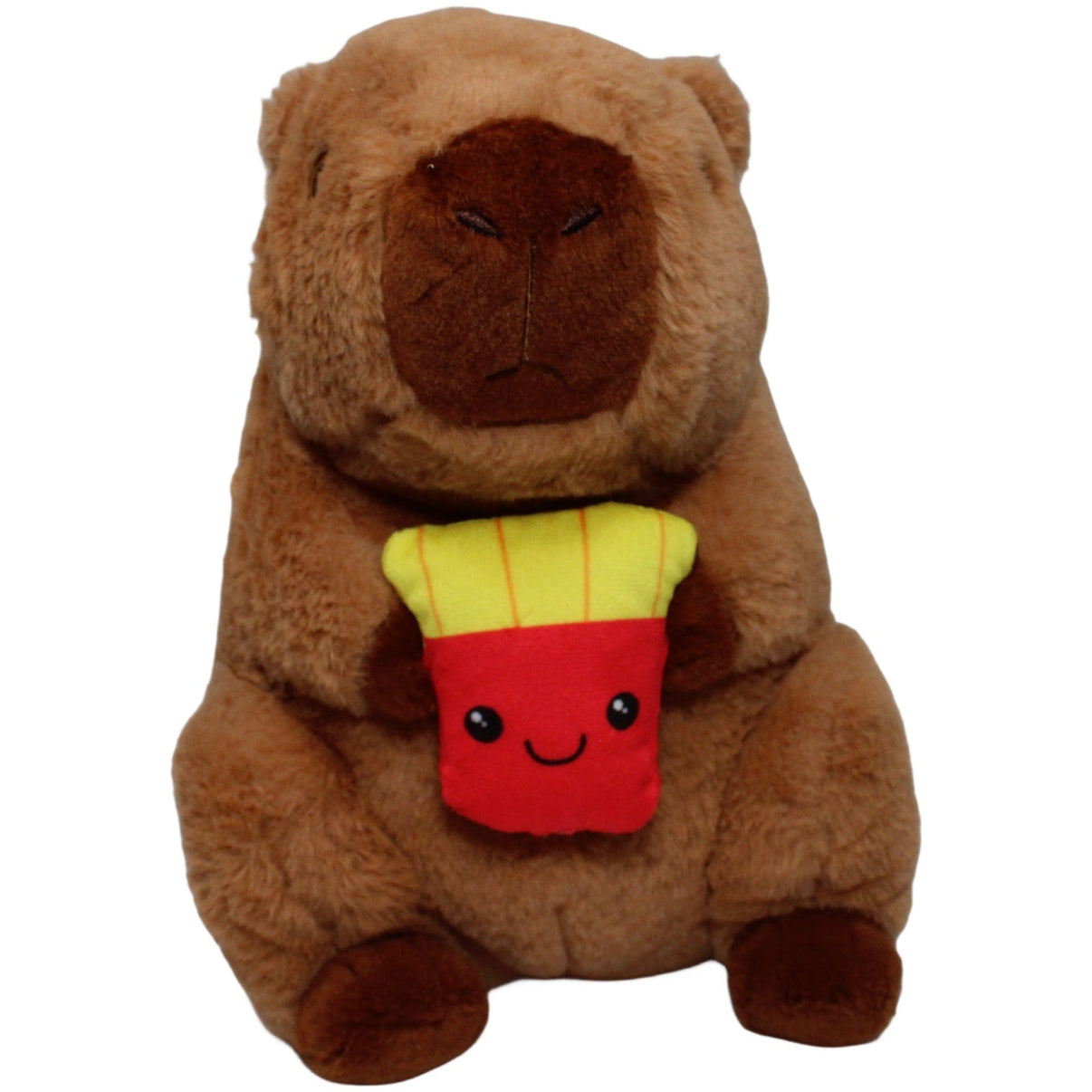 123000024051 FLOTI Flos Toys, großes Capybara mit Pommes - Tüte Kuscheltier Kumpel Leo 28cm Braun Capybara