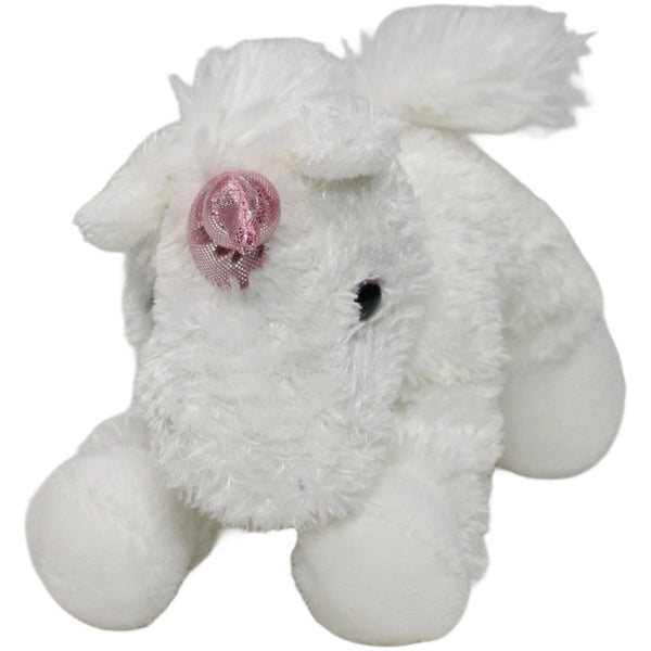 Weißes Einhorn mit rosa Horn