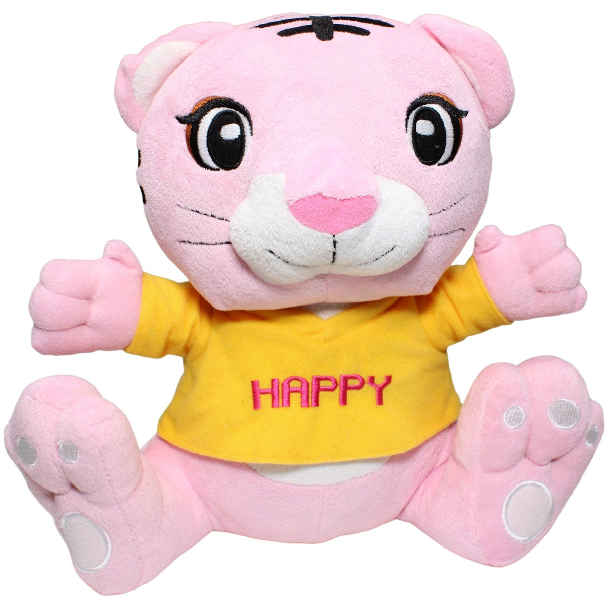 123000024086 ALIKI Süßer rosa Tiger mit gelbem Shirt "HAPPY" Kuscheltier Kumpel Leo 30cm ebay - 20 - stofftiere Gebraucht