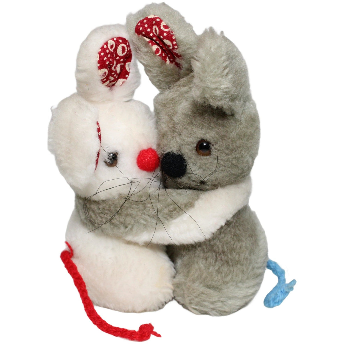 123000024100 Unbekannt Kleine sich Umarmende Mäuse, weiß & grau Kuscheltier Kumpel Leo 15cm ebay - stofftiere Gebraucht