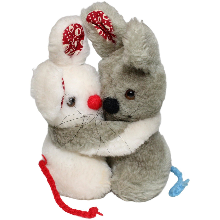 Kleine sich Umarmende Mäuse, weiß & grau
