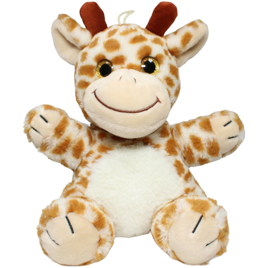 Süße Giraffe mit Glitzeraugen, sitzend