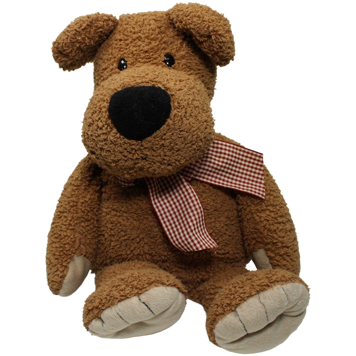 123000024454 Bastitoy Brauner Schlenker Hund mit Schleife, XL Kuscheltier Kumpel Leo 50cm Beige Braun