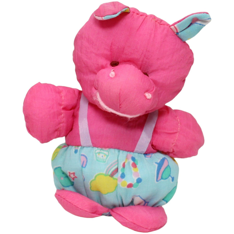 Knautschi, pinkes mini Nilpferd in Latzhose