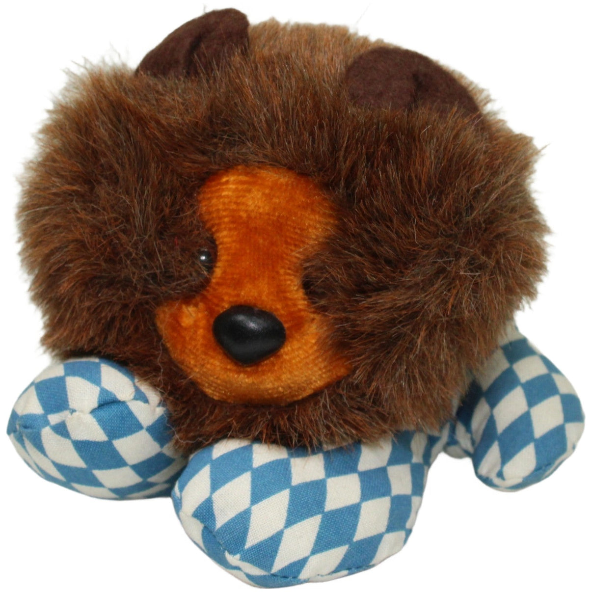 123000024537 Förster & Vachenauer Frosch und Freunde, bayrischer mini Löwe Kuscheltier Kumpel Leo 15cm _Vintage_ Blau