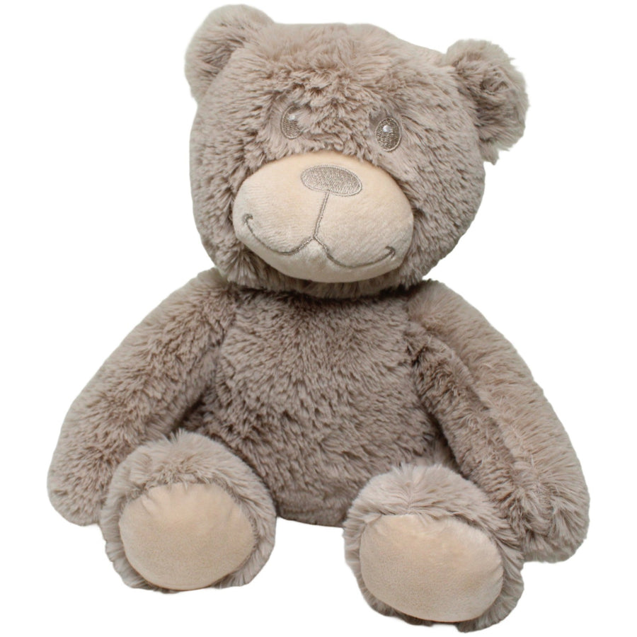 Sitzender Teddybär, beige-grau