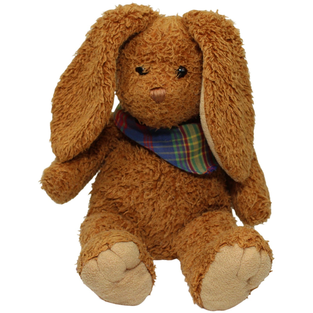 123000024652 Kuschelwuschel Schlenker Hase mit Halstuch & langen Ohren Kuscheltier Kumpel Leo 32cm Blau Braun
