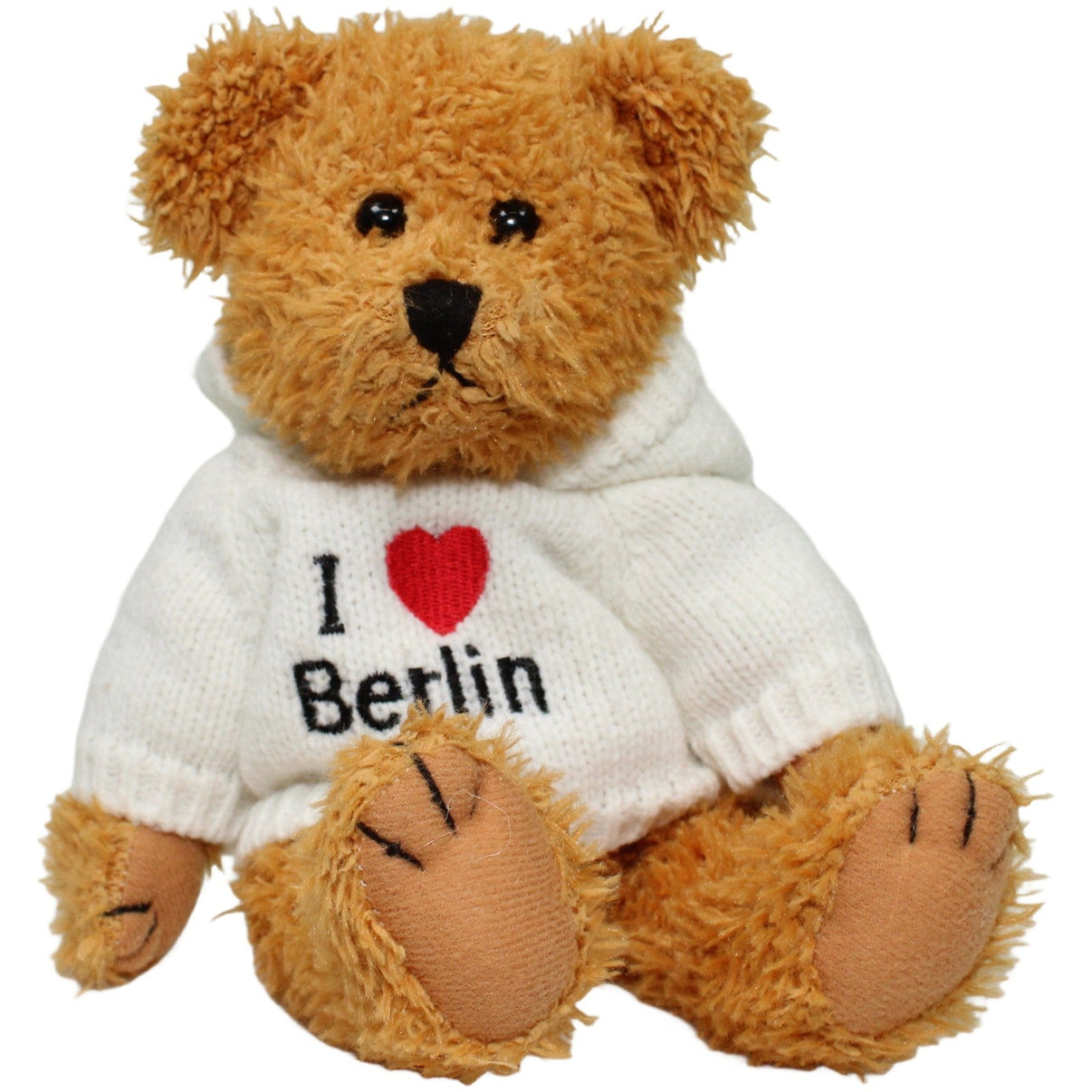 123000024654 Dressler & Zimmerhackl Teddy mit weißem Hoodie "I ❤ Berlin" Kuscheltier Kumpel Leo 25cm Braun ebay - stofftiere