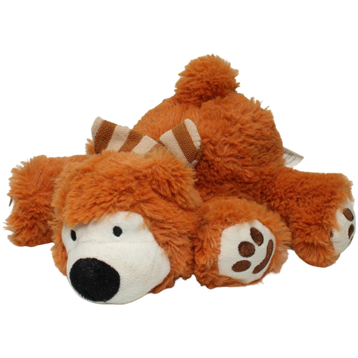 123000024740 BSM Enterprise Süßer Bär mit Schal, liegend Kuscheltier Kumpel Leo 25cm Beige Braun