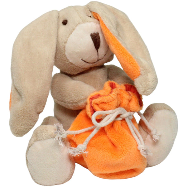 Süßer Hase mit orangem Sack zum Befüllen