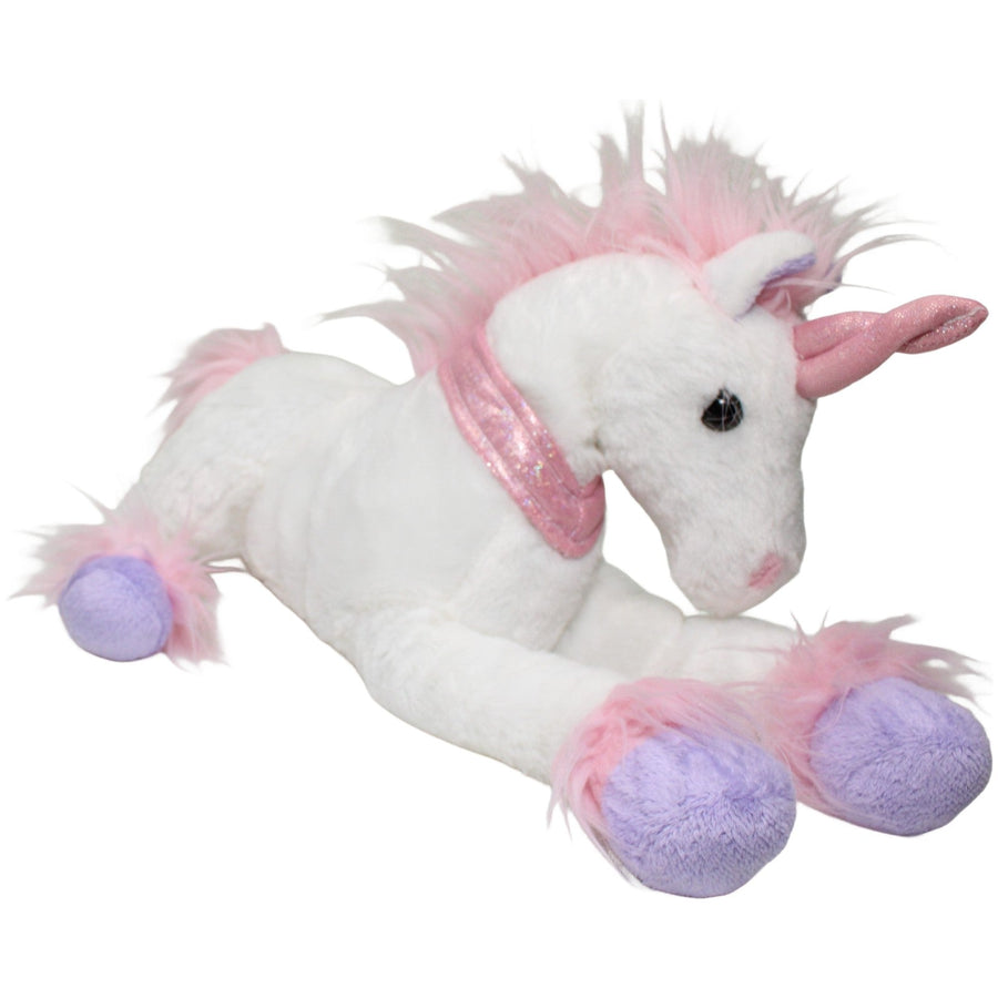 Liegendes Einhorn mit rosa Mähne, groß