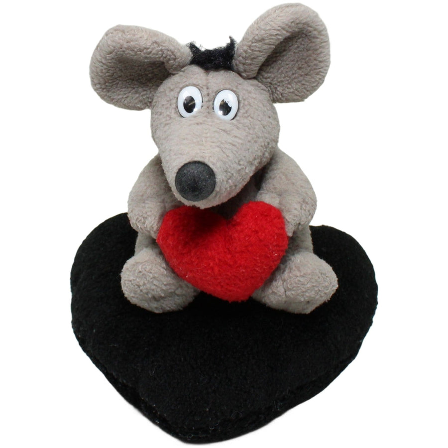 Graue Ratte mit Herz, sitzend