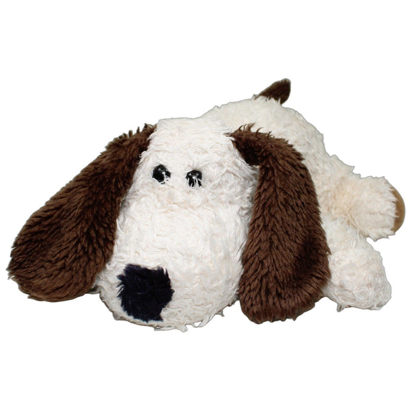 Weißer Hund mit braunen Ohren, liegend