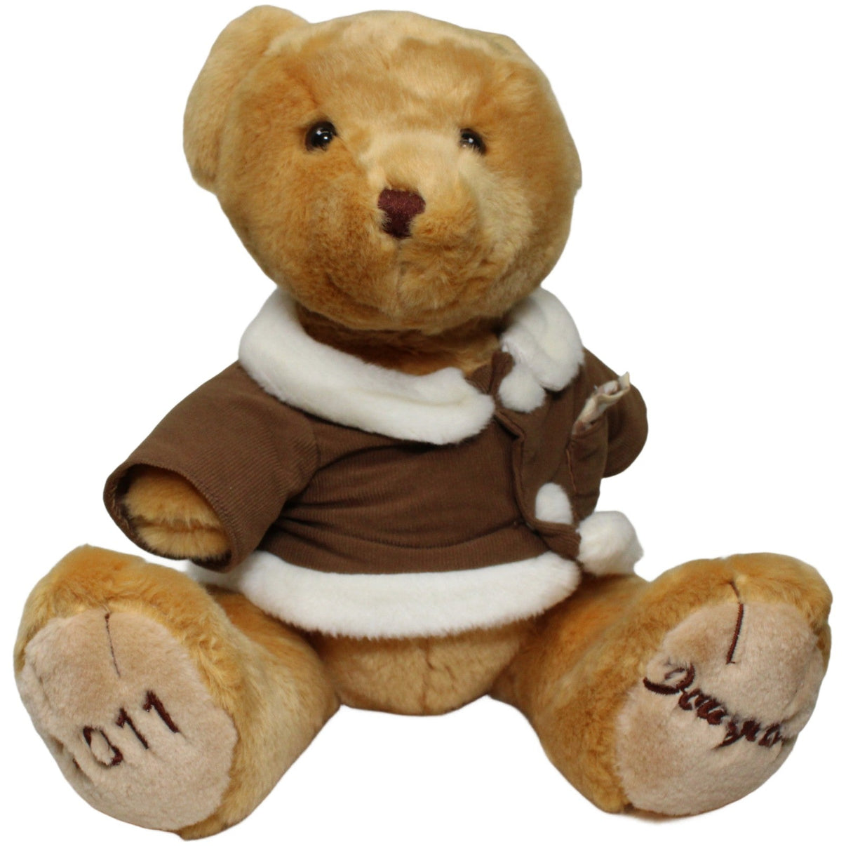 123000025092 Sunkid Teddy mit Jacke "Douglas 2011", sitzend Kuscheltier Kumpel Leo 2011 30cm Beige