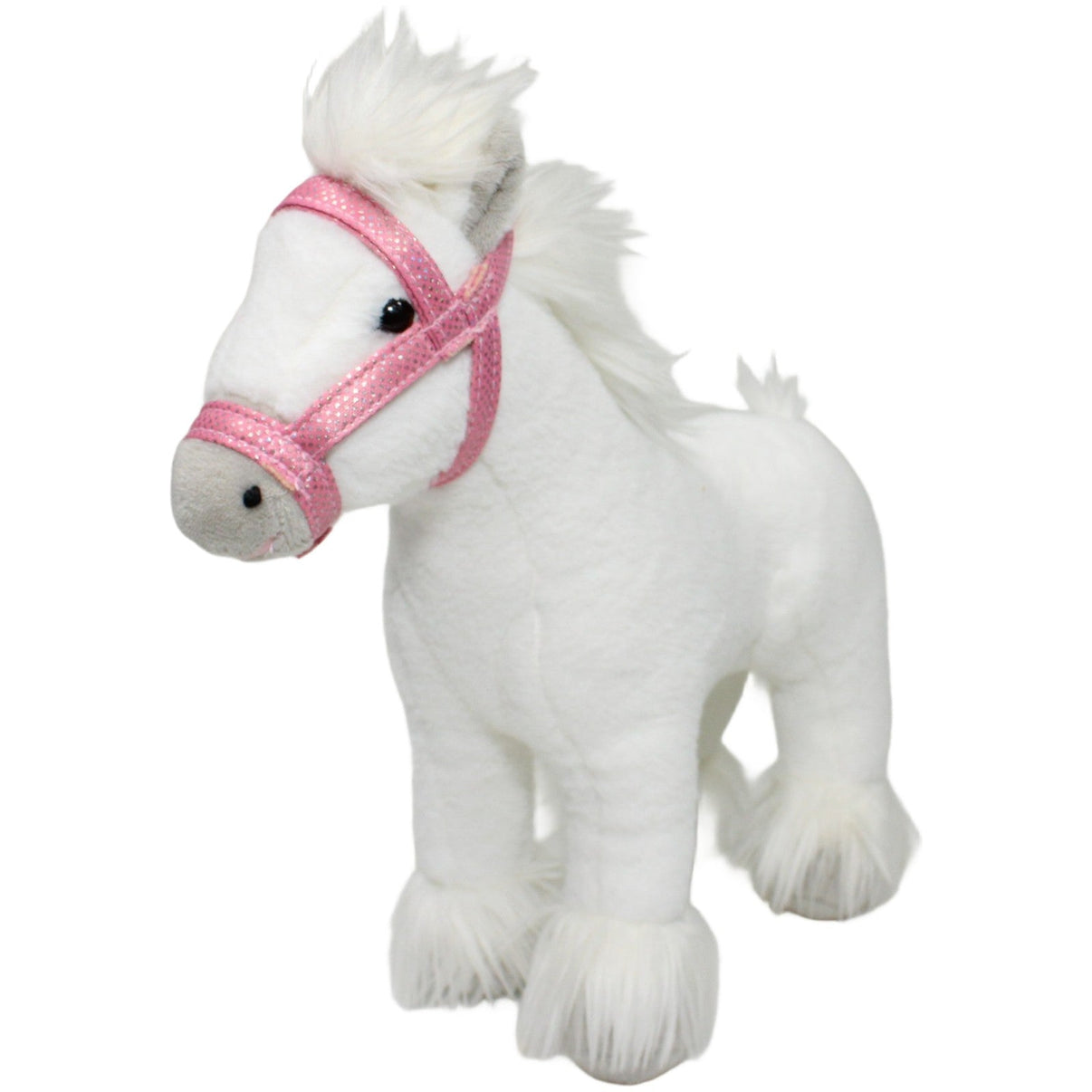 123000025107 Die Spiegelburg Weißes Pferd mit Rosa Zaumzeug, stehend Kuscheltier Kumpel Leo 30cm ebay-20-stofftiere Gebraucht