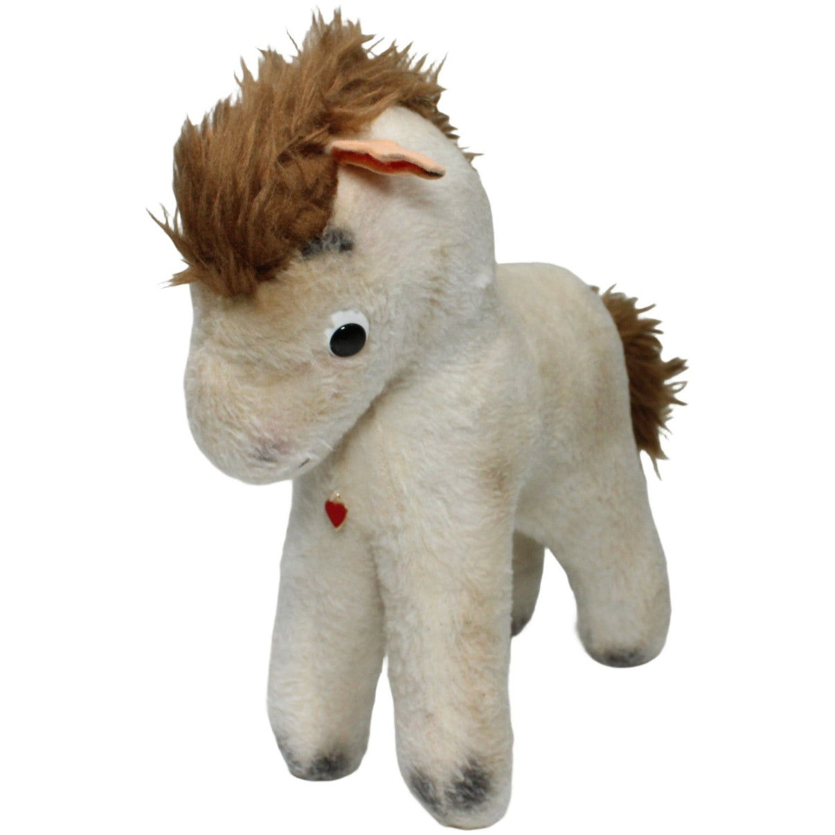 123000025152 Unbekannt Weißes Pferd mit Herz, stehend Kuscheltier Kumpel Leo 26cm Braun ebay-20-stofftiere