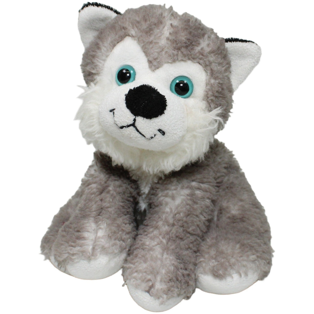 123000025160 Unbekannt Grauer Wolf mit türkisen Augen, sitzend Kuscheltier Kumpel Leo 20cm ebay-stofftiere Gebraucht