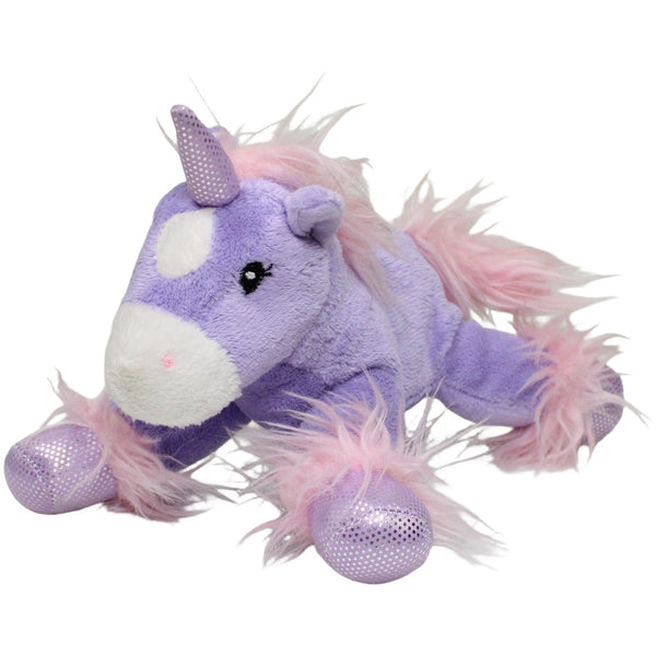 Lila Einhorn mit Glitzerhorn, liegend