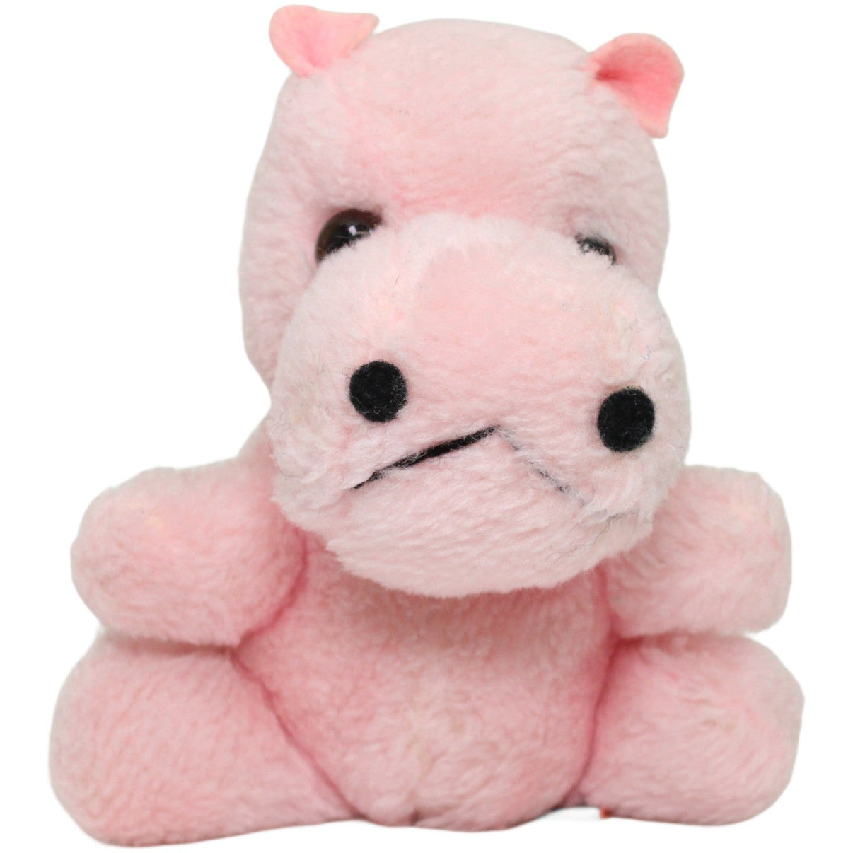 123000025185 R. Dakin Rosarotes Nilpferd, sitzend Kuscheltier Kumpel Leo 12cm 1978 _Vintage_