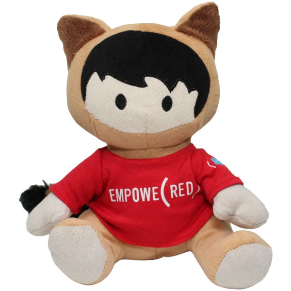 Waschbär mit Shirt "EMPOWE(RED)", sitzend
