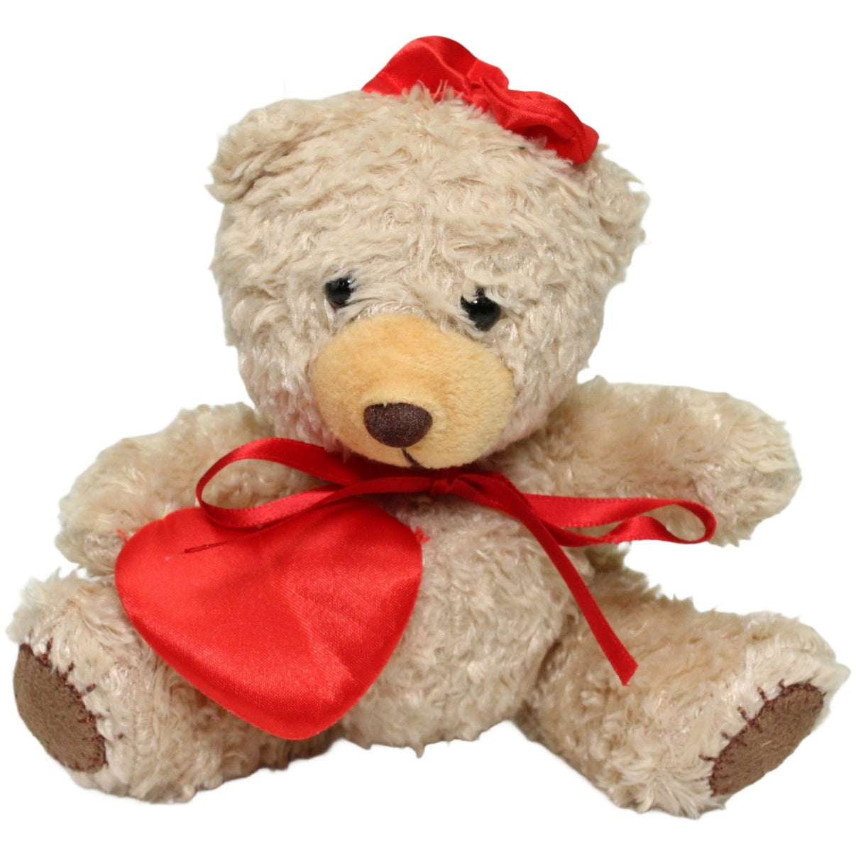 123000025203 Confiserie Heidel Kleider Teddy mit Herz Kuscheltier Kumpel Leo 14cm Beige ebay-stofftiere