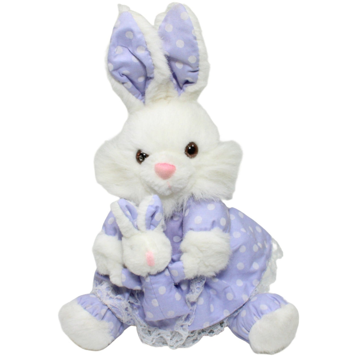 123000025239 Wünsche Weißer Hase mit Häschen, sitzend Kuscheltier Kumpel Leo 25cm ebay-stofftiere Gebraucht