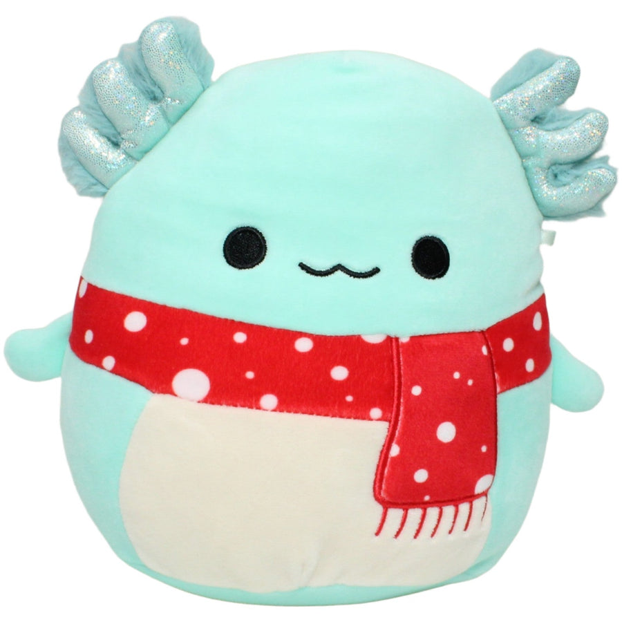 Squishmallows, Richie der blaugrüne Axolotl mit rot gepunktetem Schal
