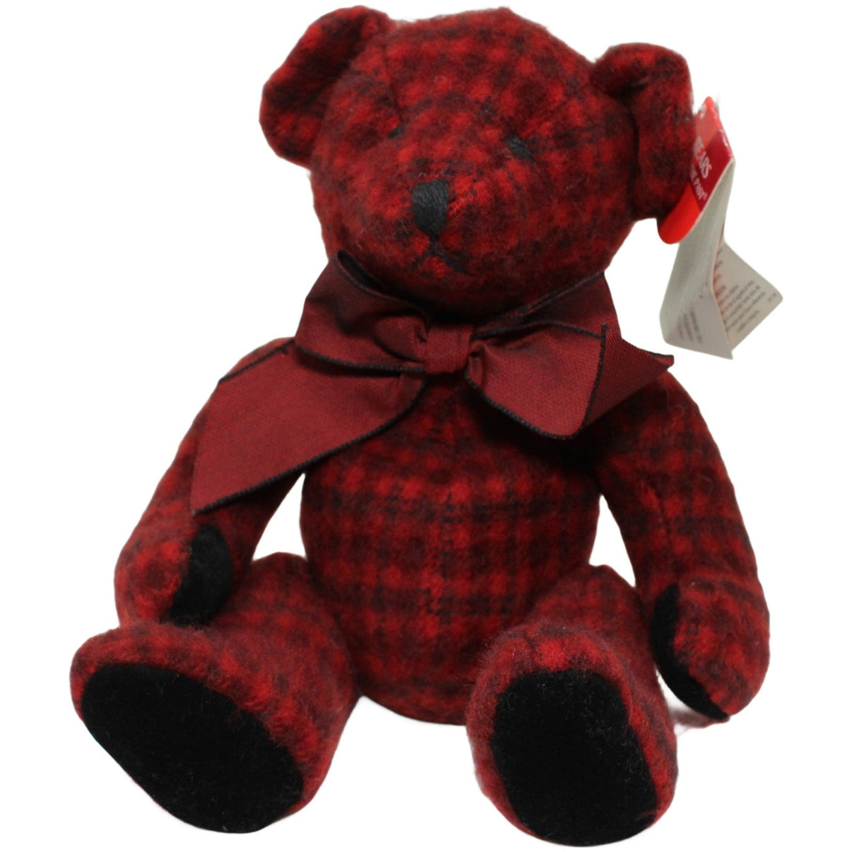 123000025266 Russ Berrie Teddybär Nelly, rot-kariert Kuscheltier Kumpel Leo 25cm ebay-20-stofftiere Gebraucht