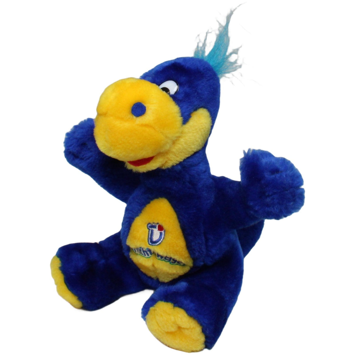 123000025377 Danone Danonino von FruchtZwergen Kuscheltier Kumpel Leo 20cm _Vintage_ Blau