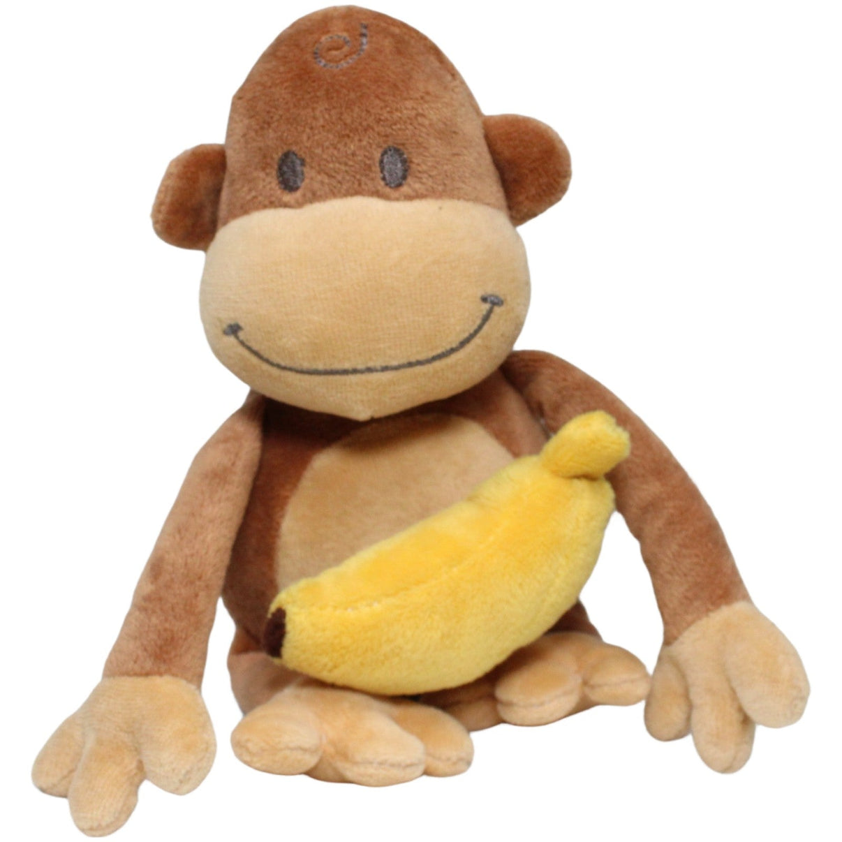 123000025380 Babylove Brauner Affe mit Banane, sitzend Spieluhr Kumpel Leo 20cm Affe Beige