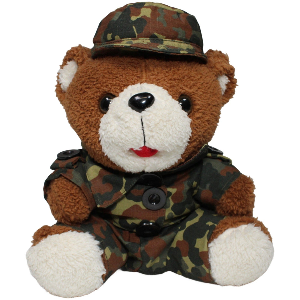 123000025381 Max Fuchs Brauner Bär mit Camouflage-Outfit, sitzend Kuscheltier Kumpel Leo 25cm Braun ebay-20-stofftiere