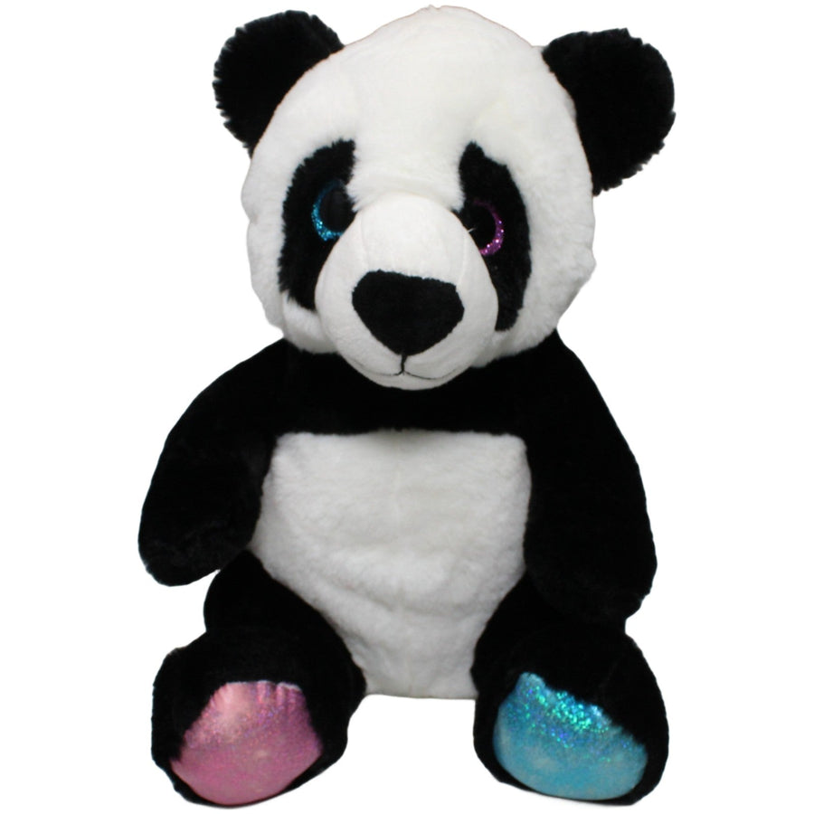 Großer Panda mit Glitzertatzen, sitzend