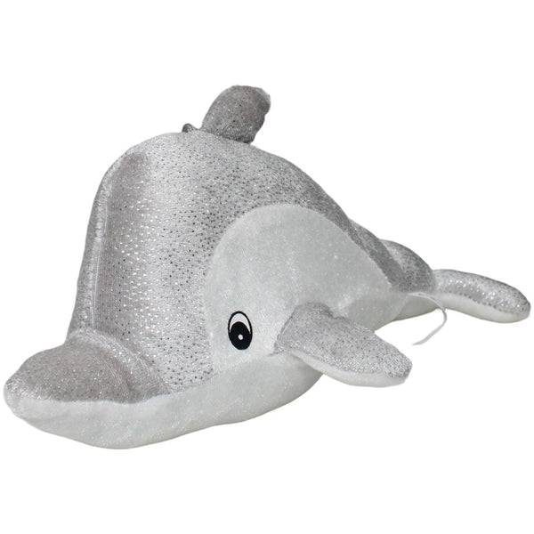 Glitzer Delfin, grau-weiß