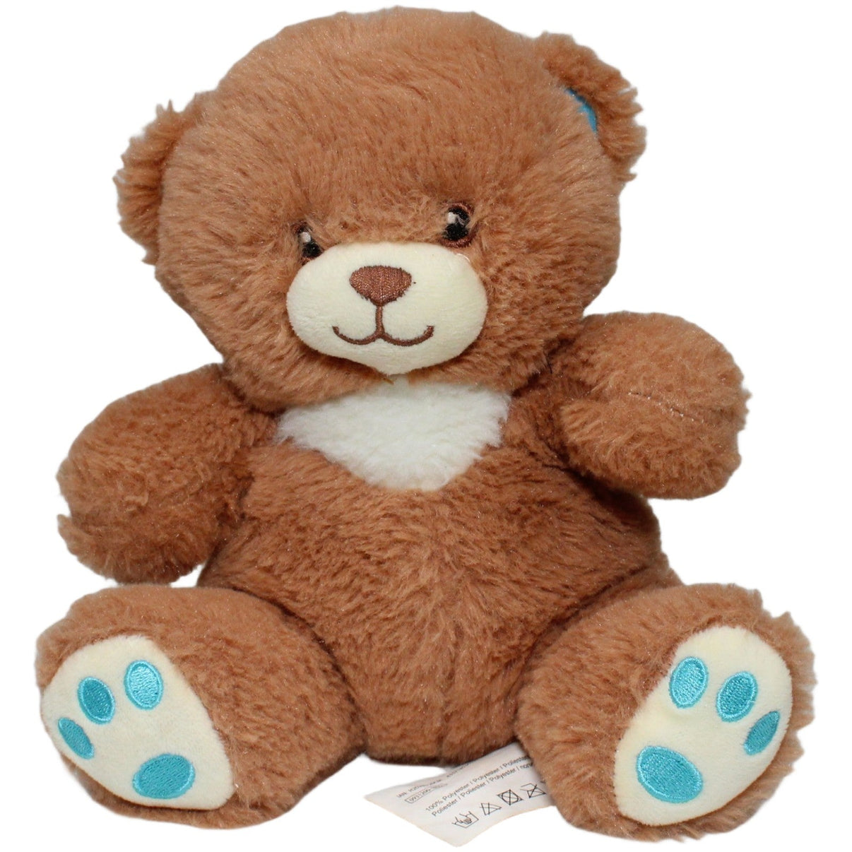123000025477 Kaufland Kid Land, Bär mit blauen Pfoten, sitzend Kuscheltier Kumpel Leo 20cm Blau Braun