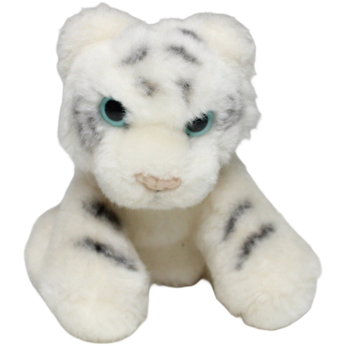 123000025483 BurgenPerle Kleiner weißer Tiger mit türkisen Augen, sitzend Kuscheltier Kumpel Leo 13cm ebay-stofftiere Gebraucht
