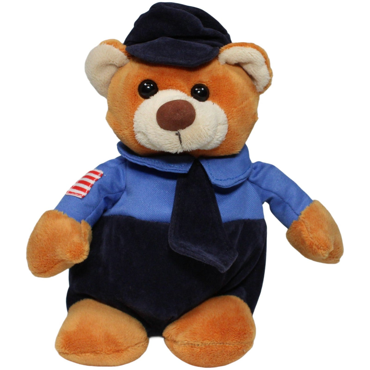123000025485 ESC Bär mit Mütze und Krawatte, sitzend Kuscheltier Kumpel Leo 20cm Blau Braun