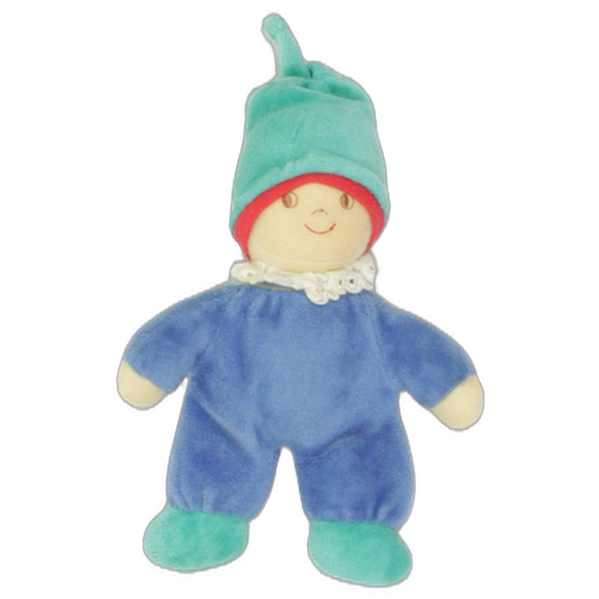 123000025521 Unbekannt Süßer blauer Wichtel mit Rassel Spielfigur mit Rassel Kumpel Leo 17cm _Vintage_ Beige