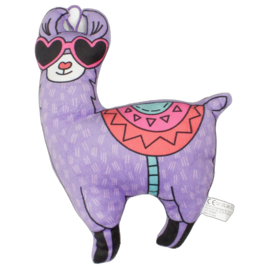 Lila Alpaka mit Sonnenbrille